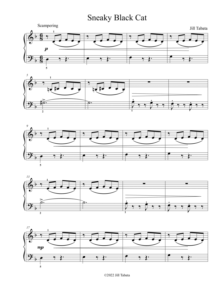 Sneaky Black Cat Piano Method scores gallery preview page 1