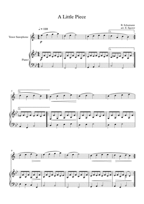 Book cover for A Little Piece, Robert Schumann, For Tenor Saxophone & Piano