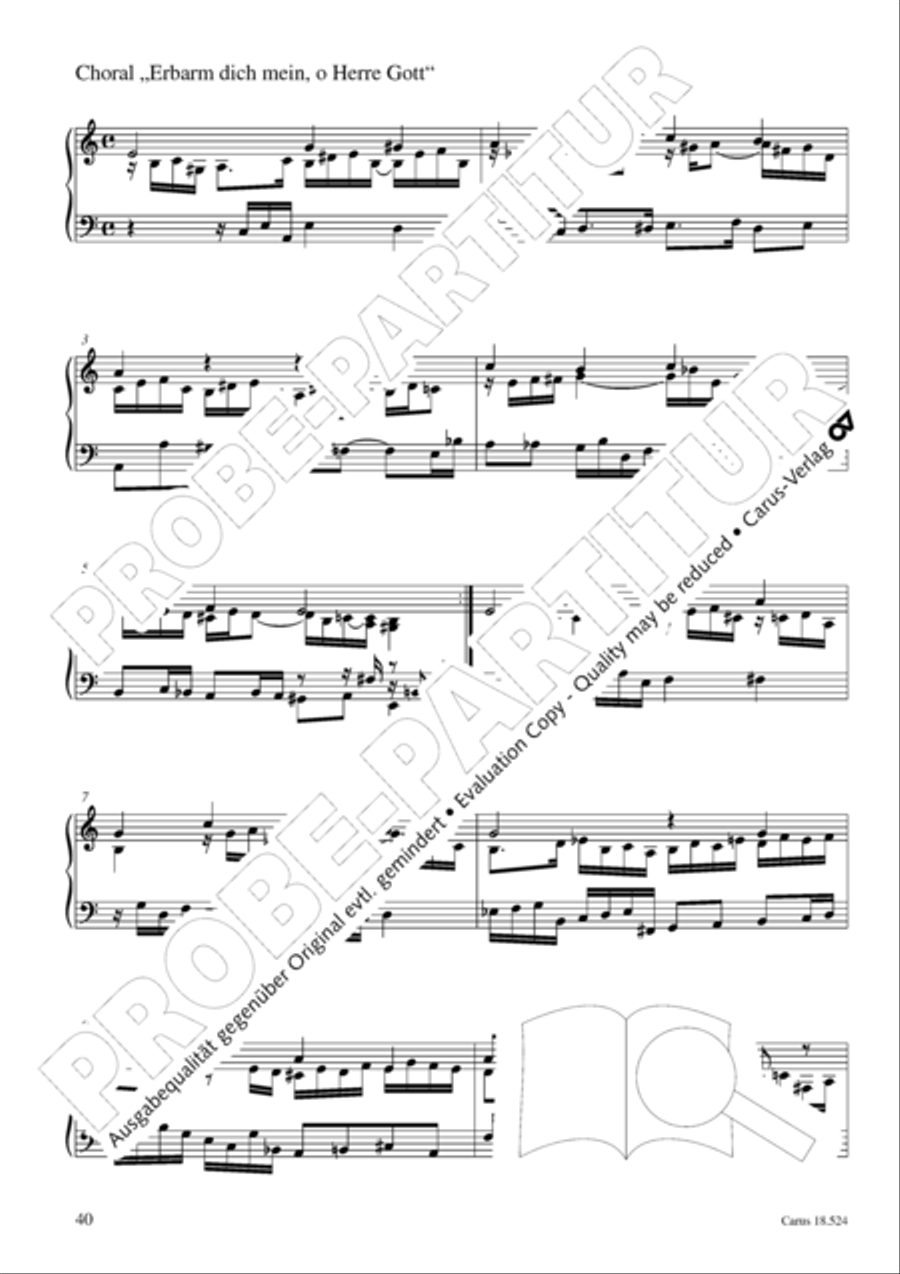 Chorale arrangements. First part of the Clavier-Ubung