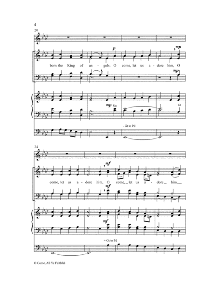 O Come, All Ye Faithful Choir scores gallery preview page 4