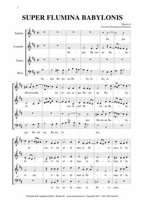 Book cover for SUPER FLUMINA BABYLONIS - G.P. Palestrina - Mottetto for SATB Choir