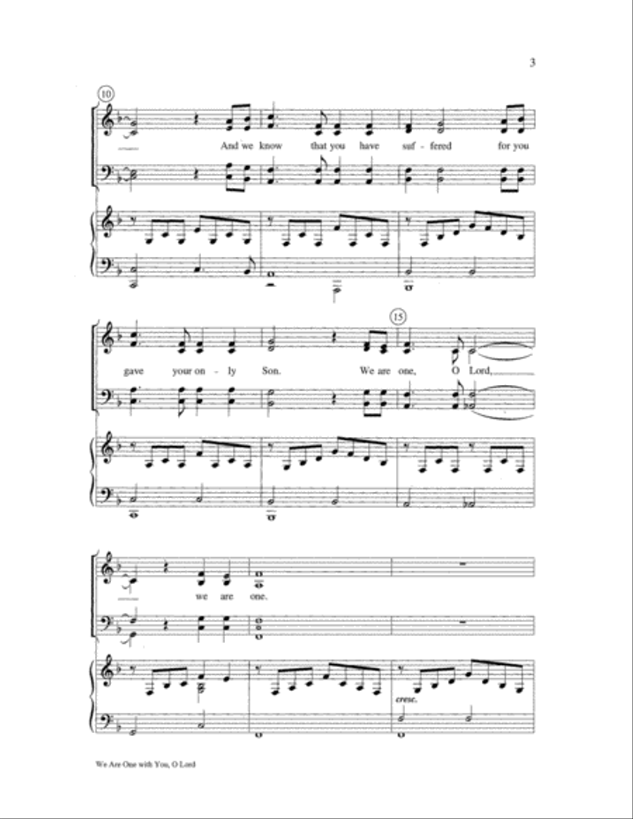 We Are One with You, O Lord 4-Part scores gallery preview page 3