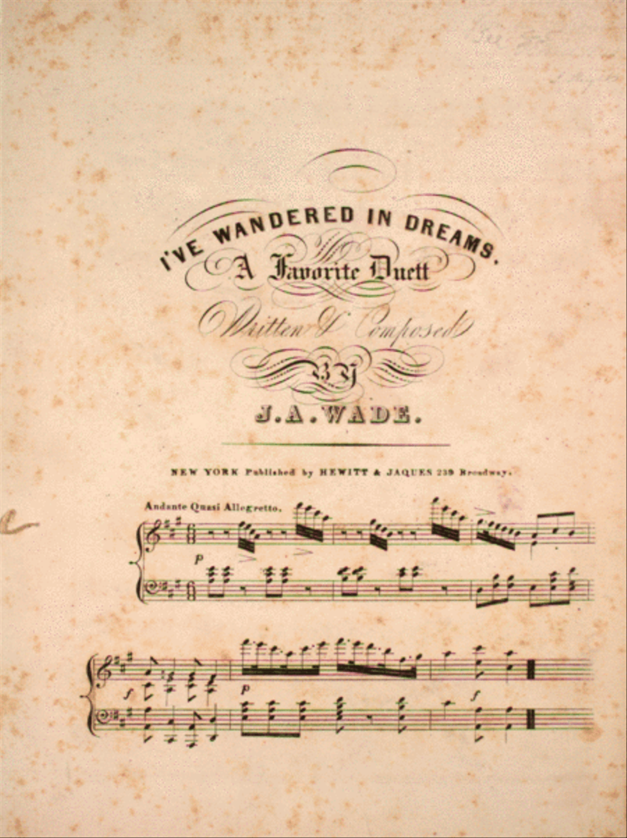 I've Wandered in Dreams. A Celebrated Duet Voice scores gallery preview page 1