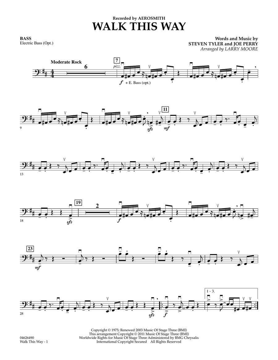 Walk This Way - Bass Orchestra scores gallery preview page 1