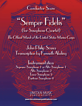 Book cover for March - Semper Fidelis (for Saxophone Quartet SATB or AATB)