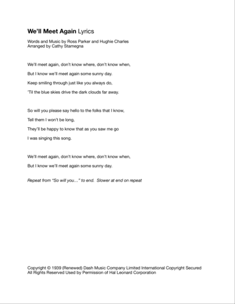 We'll Meet Again Small Ensemble scores gallery preview page 2