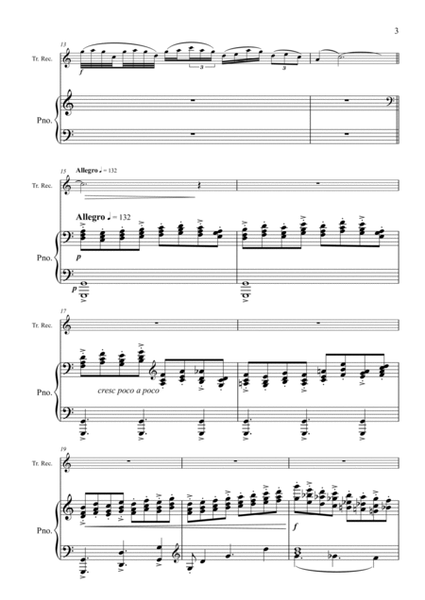 Concertino For Treble Recorder, Strings and Harp (Arranged for Treble Recorder and Piano)
