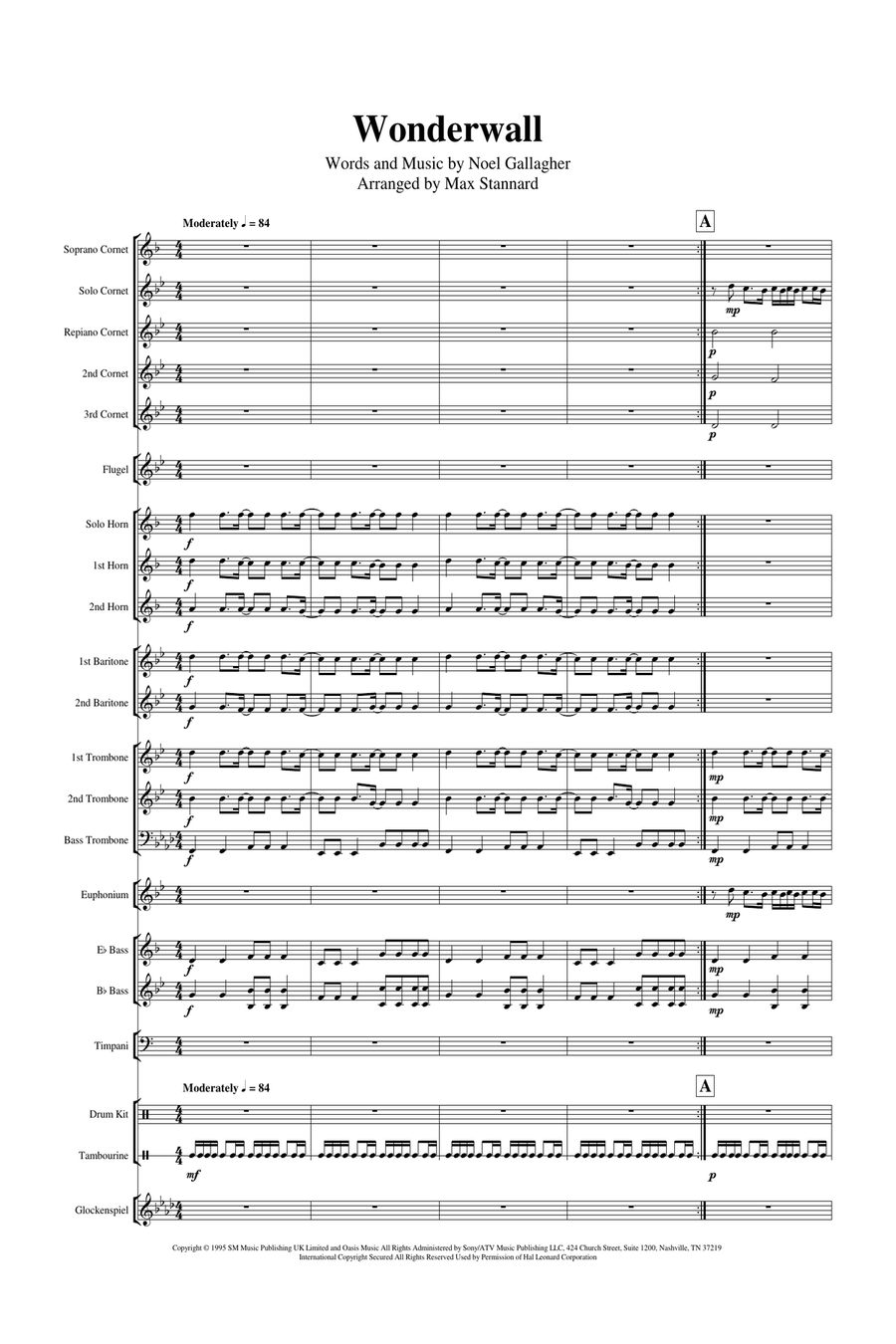 Wonderwall Brass Band scores gallery preview page 2