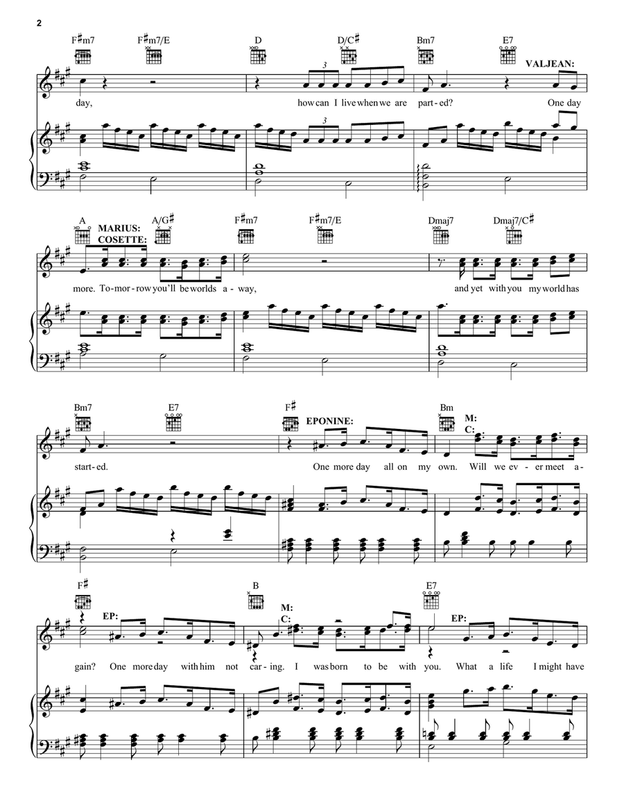 One Day More (from Les Miserables) Piano, Vocal, Guitar scores gallery preview page 2