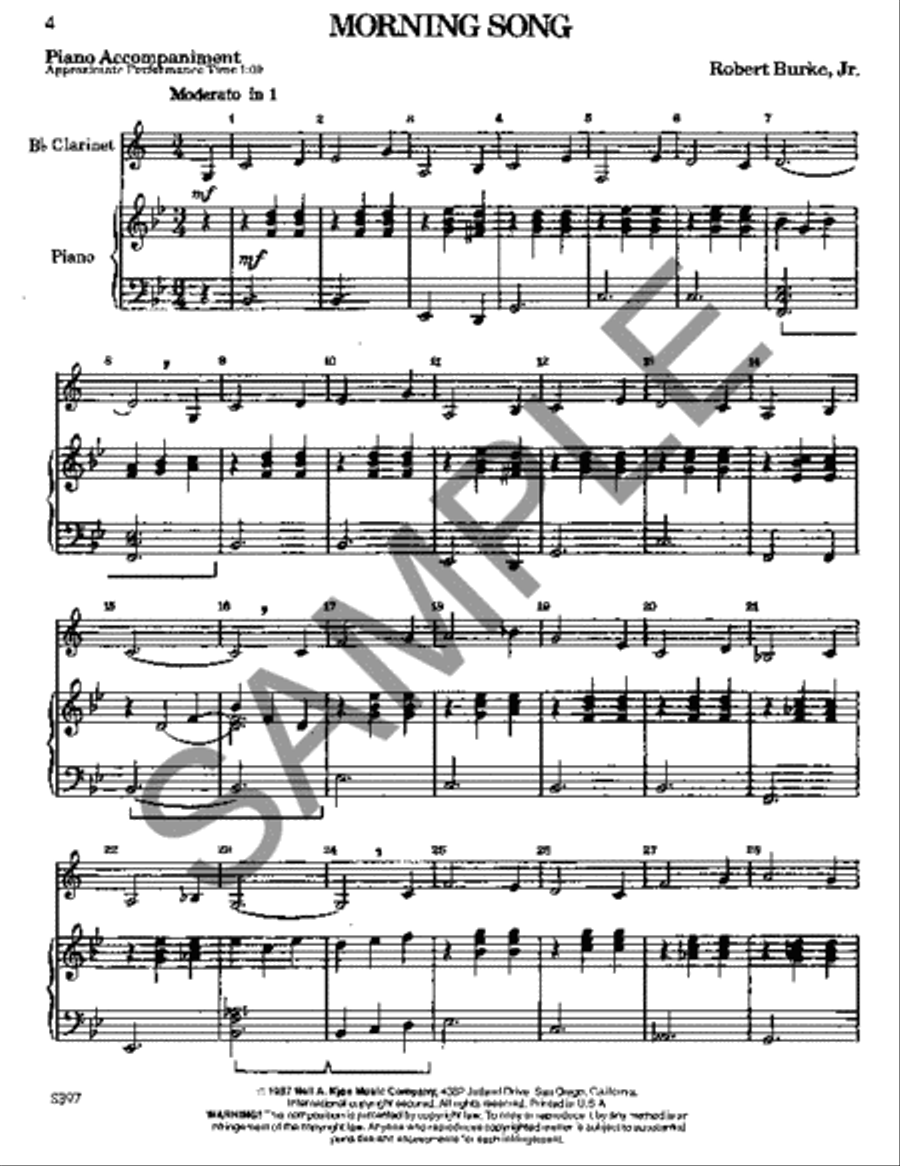 Morning Song Morning Song Clarinet Solo scores gallery preview page 2