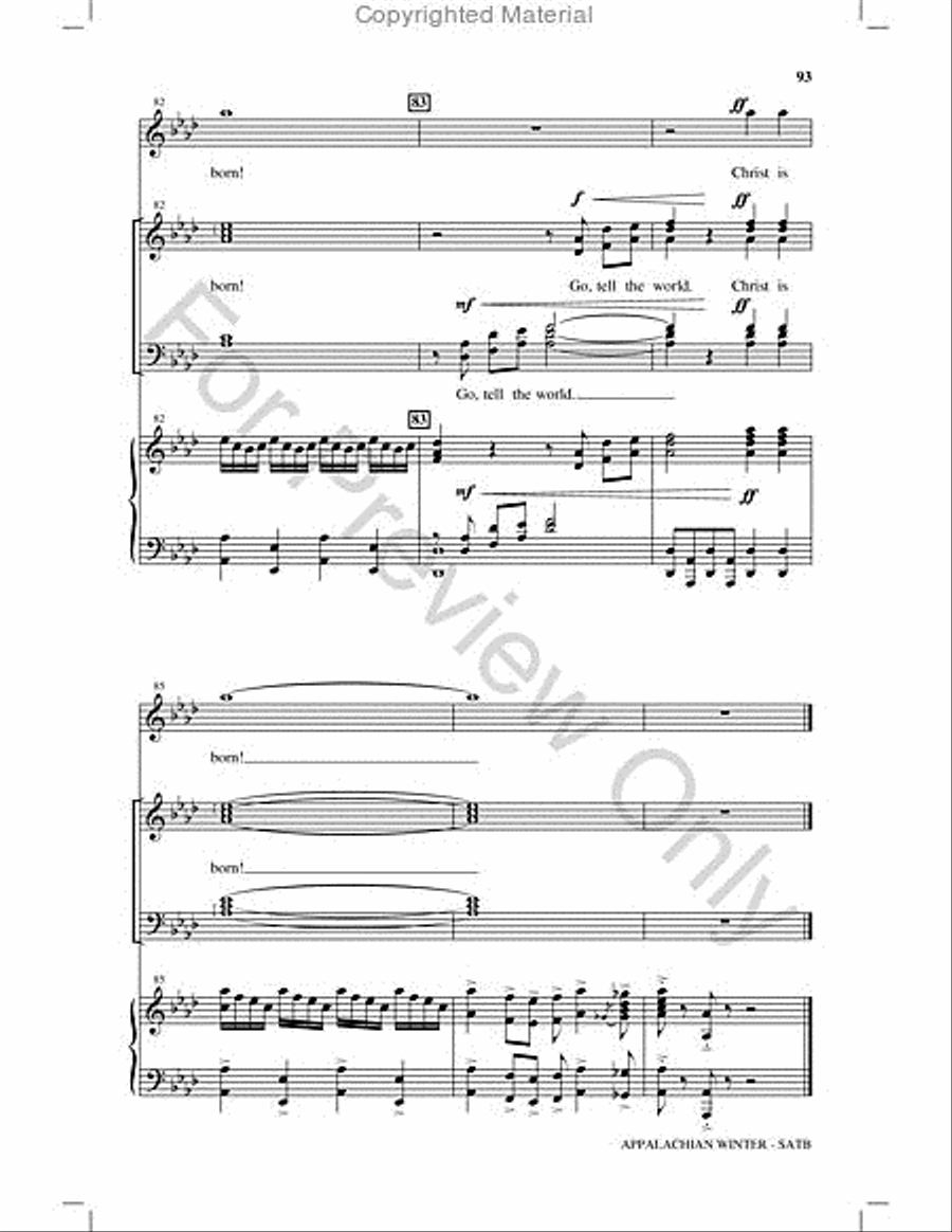 Appalachian Winter Choir scores gallery preview page 92