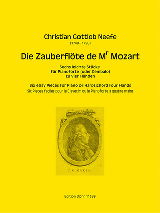 Book cover for Die Zauberflöte de Mr Mozart -Sechs leichte Stücke für Klavier (oder Cembalo) zu vier Händen-