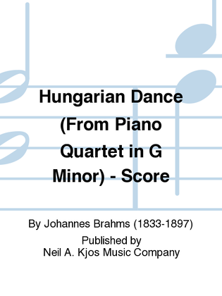 Hungarian Dance (From Piano Quartet in G Minor) - Score