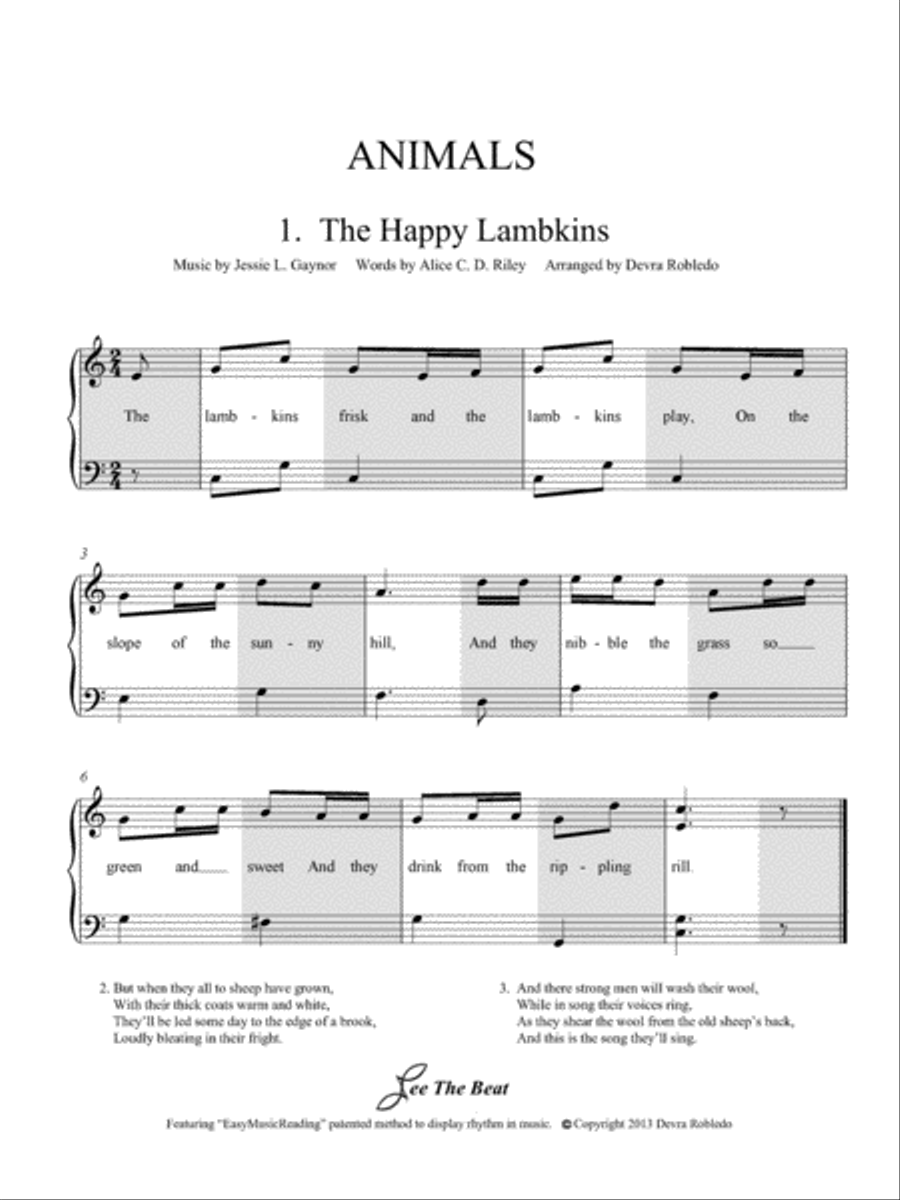 Songs of the Child World Volume 1 - Animals Piano Method scores gallery preview page 3
