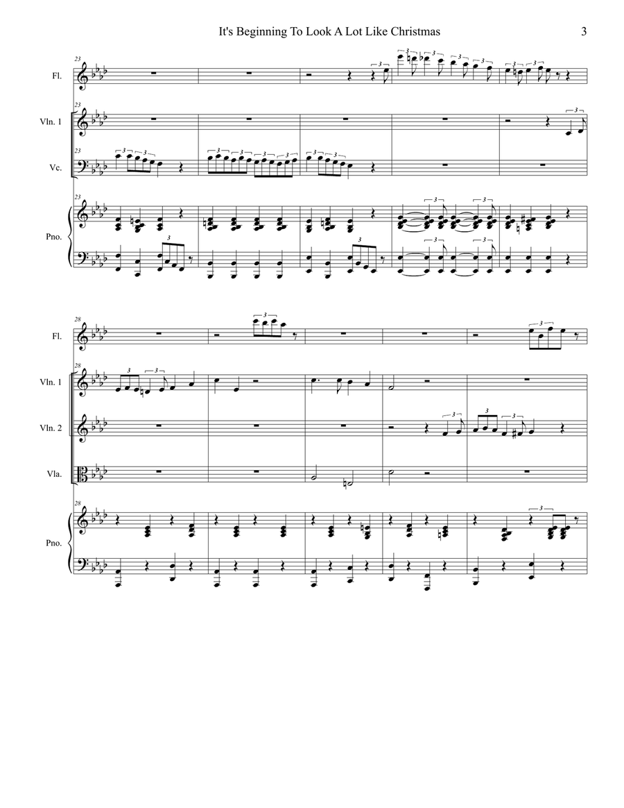 It's Beginning To Look Like Christmas String Quartet scores gallery preview page 3