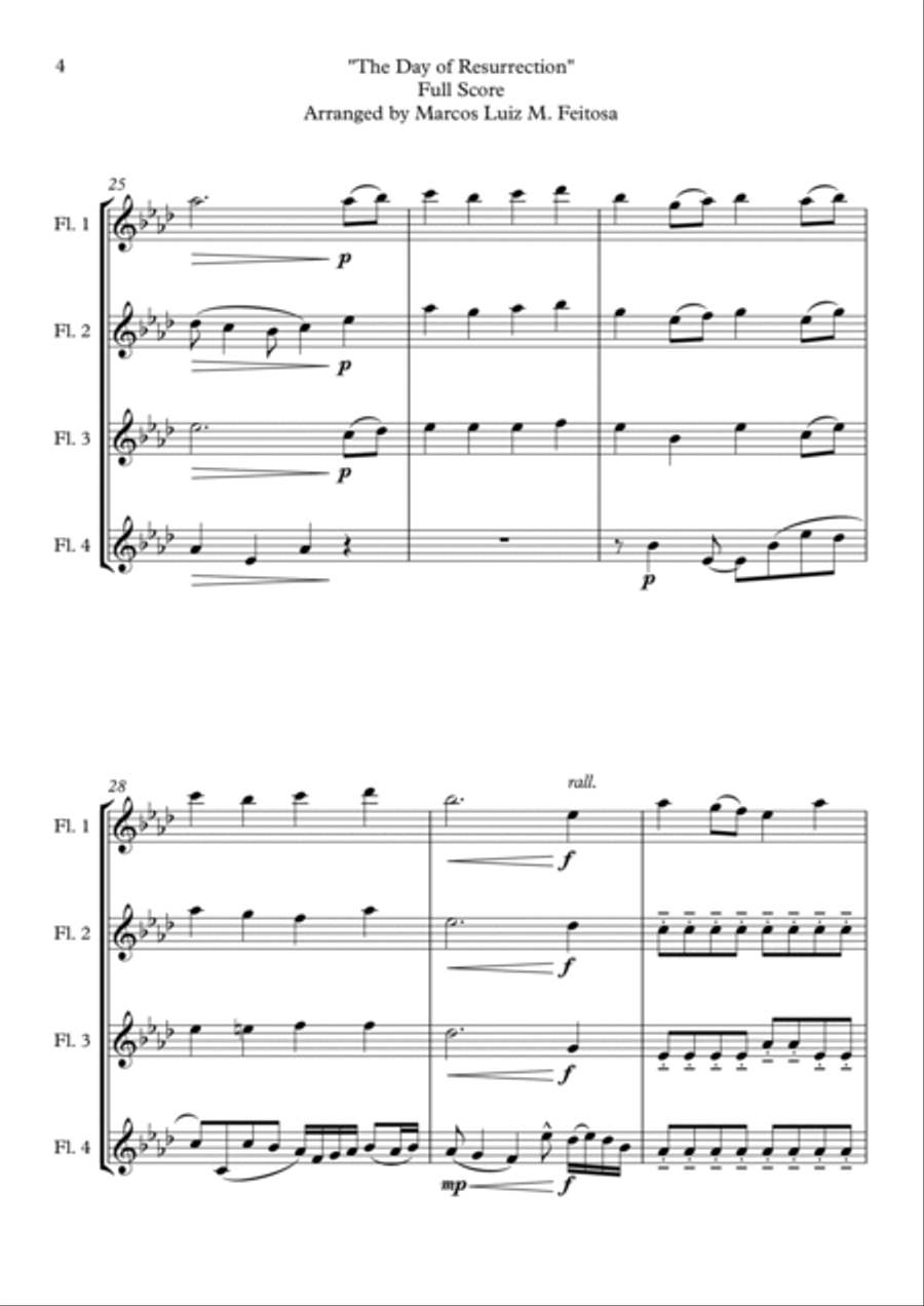 ELLACOMBE (The Day of Resurrection) - Flute Quartet Flute Quartet scores gallery preview page 6