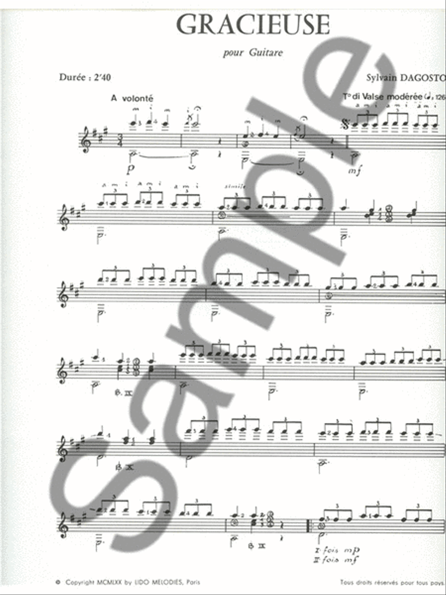 Dagosto Romance En Re Gracieuse Lm021 Guitar Book Classical Guitar scores gallery preview page 2