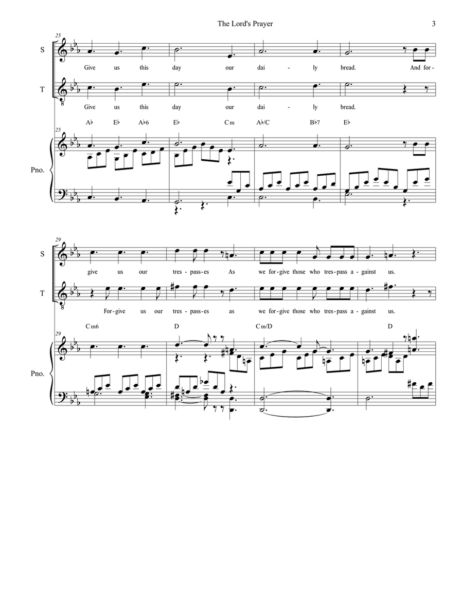 The Lord's Prayer Tenor Voice scores gallery preview page 3
