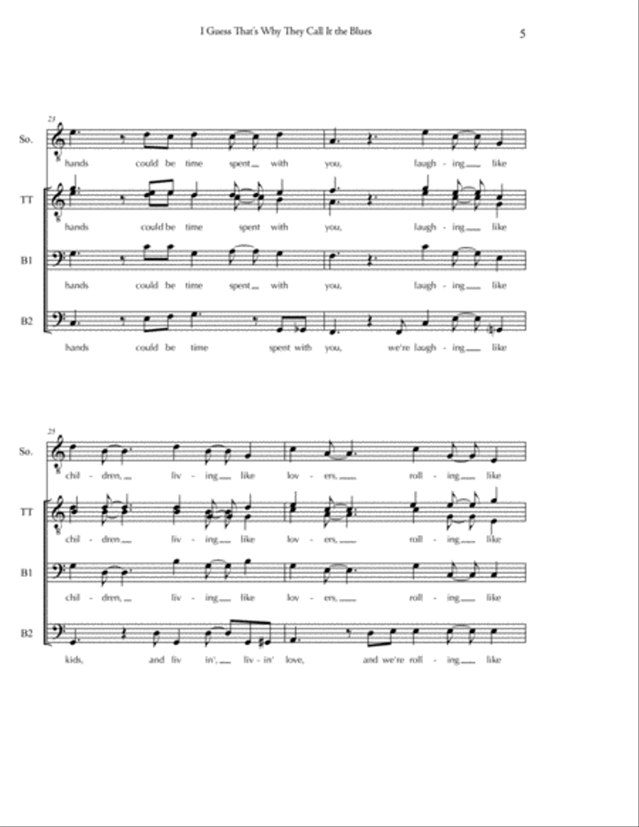 I Guess That's Why They Call It The Blues Choir scores gallery preview page 5