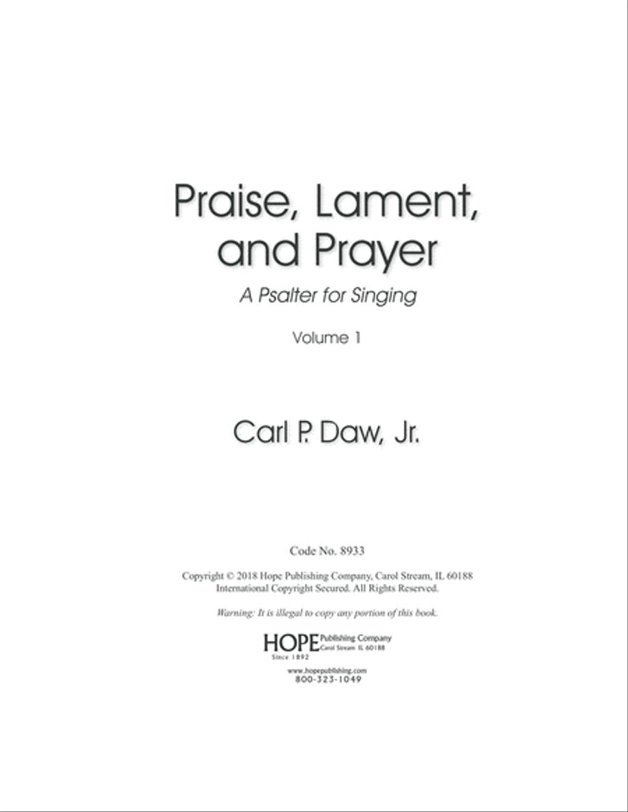 Praise, Lament, and Prayer: A Psalter for Singing Vol. 1 Digital Version Collection / Songbook scores gallery preview page 5