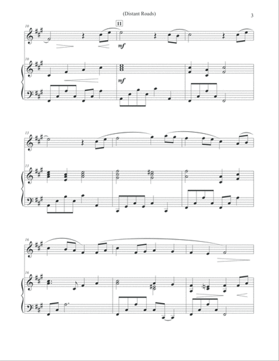 Distant Roads - Flute & Piano Flute Solo scores gallery preview page 3