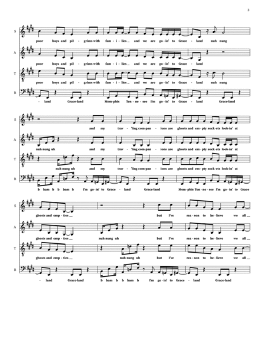 Graceland Graceland 4-Part scores gallery preview page 3