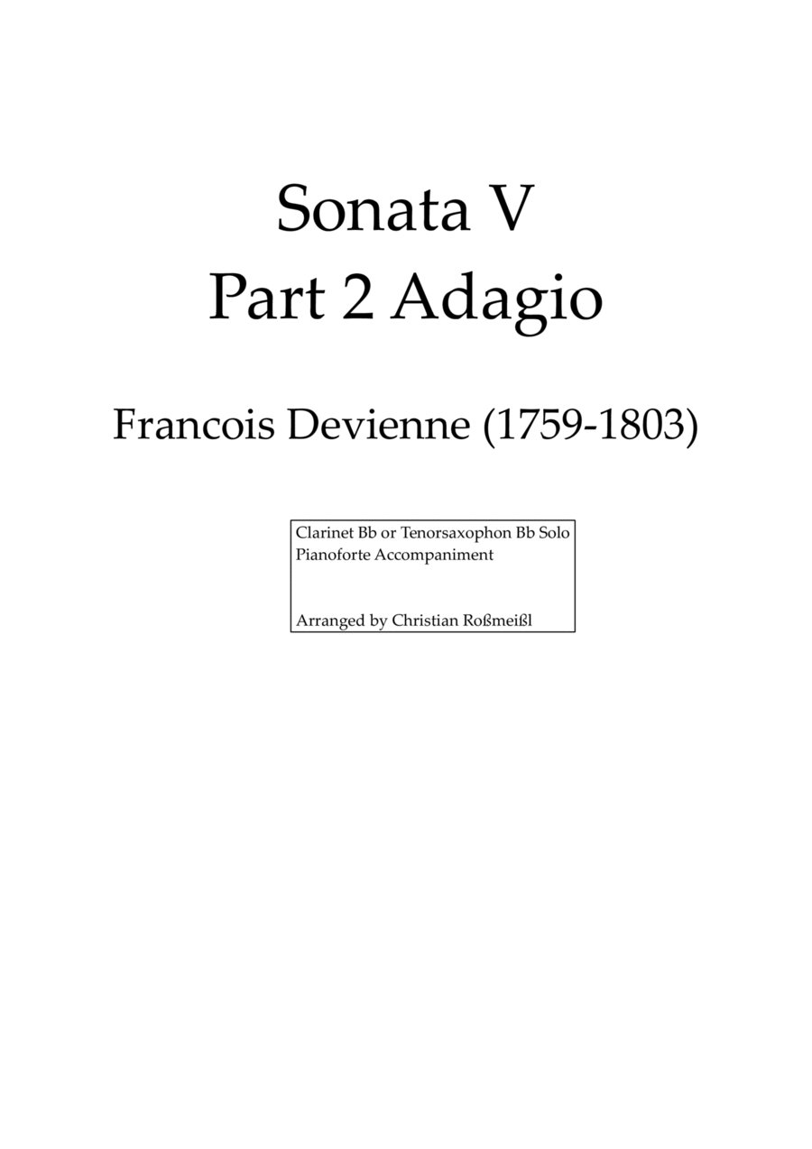 Sonata V Part 2 for Clarinet or Tenorsax Woodwind Duet scores gallery preview page 1