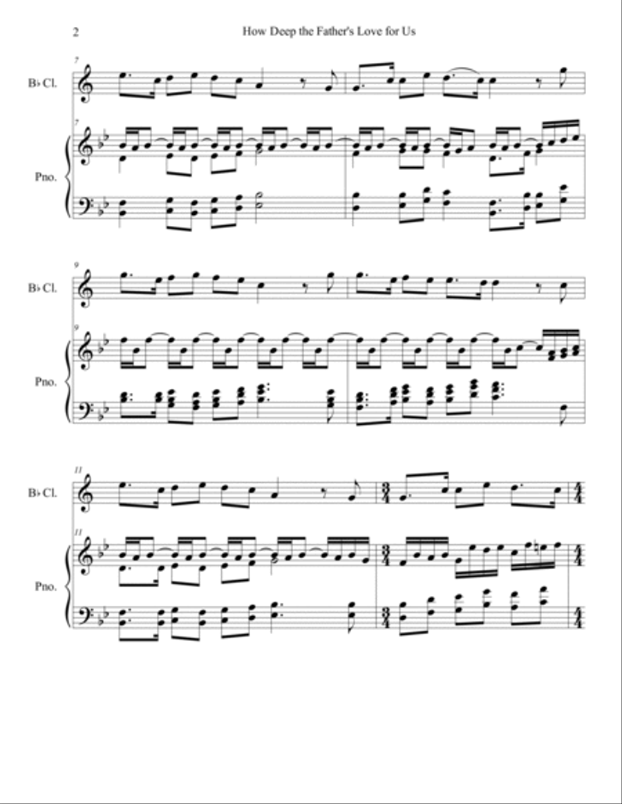 How Deep The Father's Love For Us Clarinet Solo scores gallery preview page 2