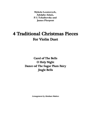 Book cover for 4 Traditional Christmas Pieces for Violin Duet