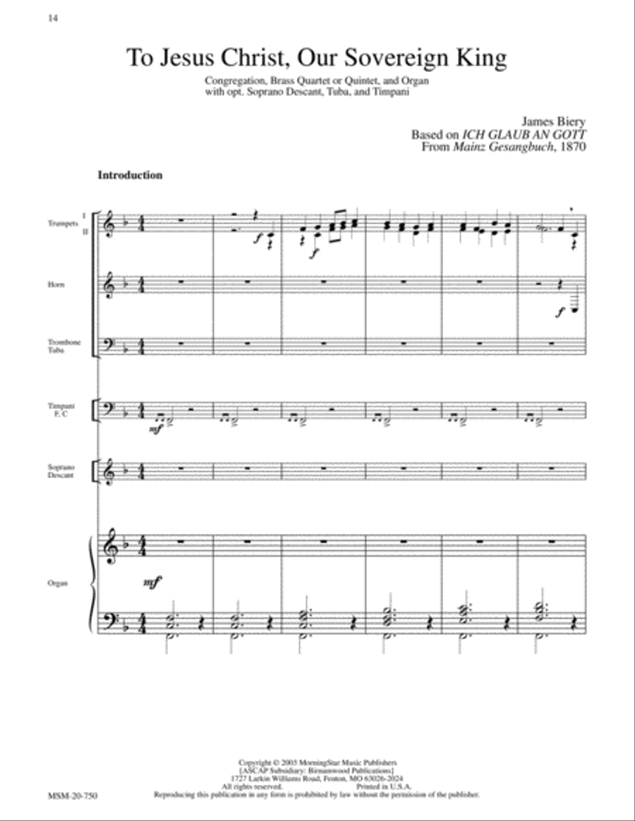 Festive Hymn Settings for Congregational Singing Set 1: Christ the King