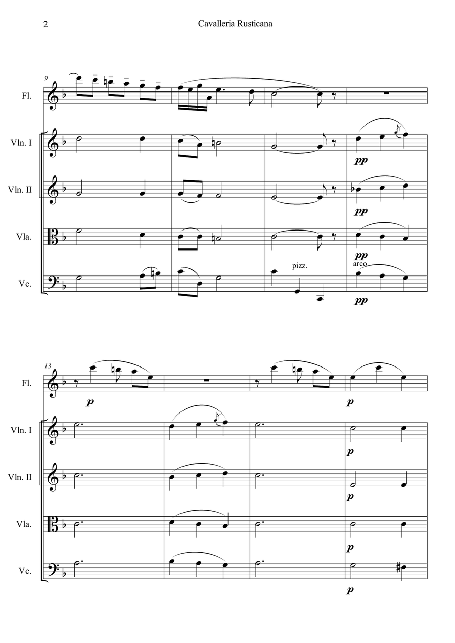 Cavalleria Rusticana by Pietro Mascagni Flute - Digital Sheet Music page 2