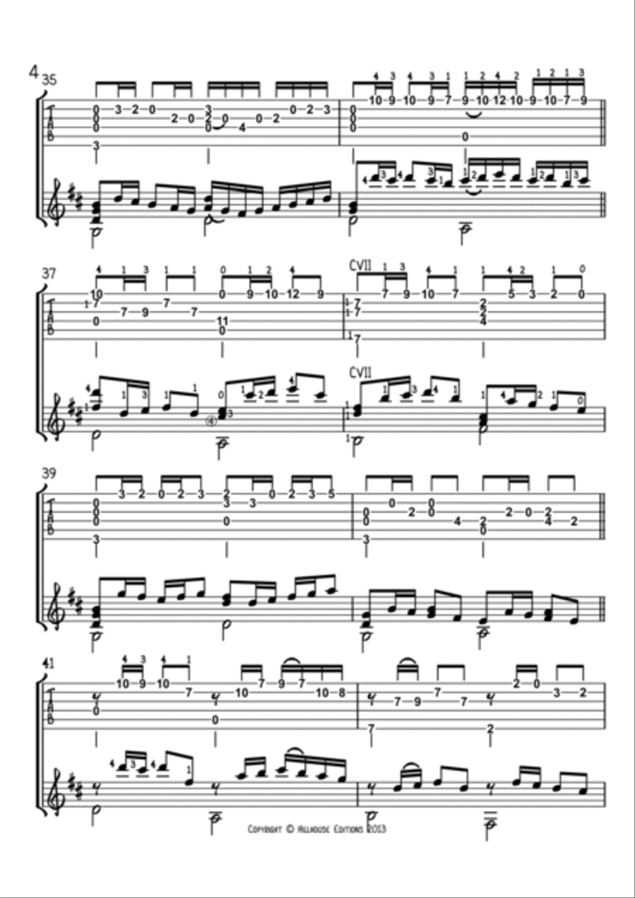 Pachelbel's Canon Classical Guitar scores gallery preview page 4