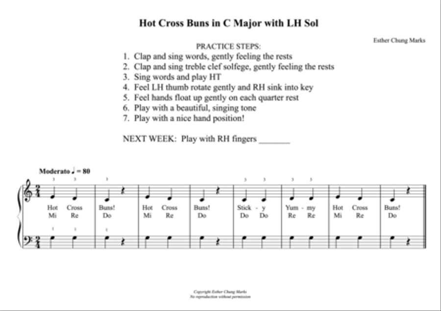 Hot Cross Buns with LH Sol Small Ensemble scores gallery preview page 1