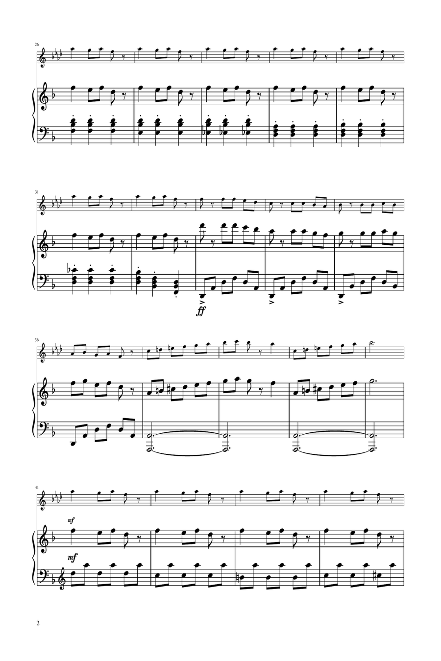 Carol of The Bells - Oboe D'amore Solo w/ Piano Oboe scores gallery preview page 2
