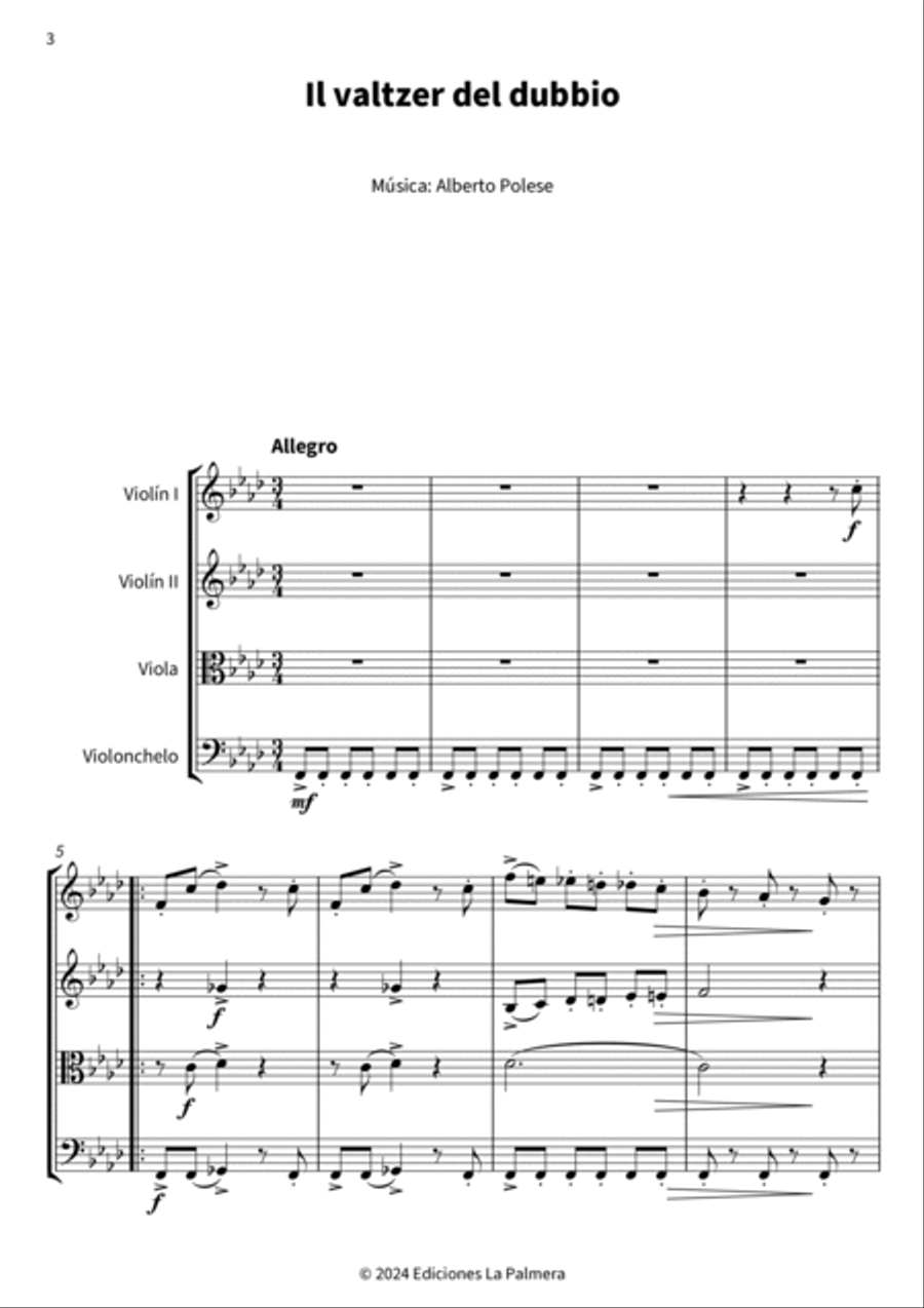 Il valtzer del dubbio String Trio scores gallery preview page 4
