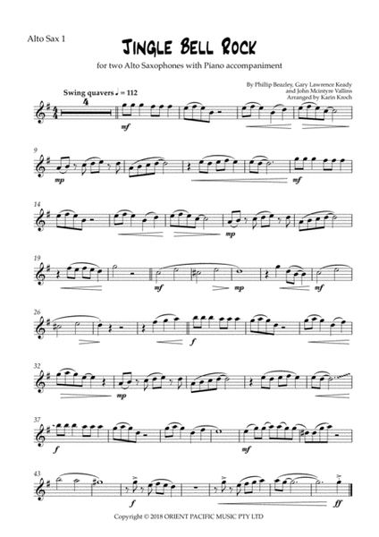 Jingle Bell Rock - Alto Sax duet with Piano accompaniment image number null