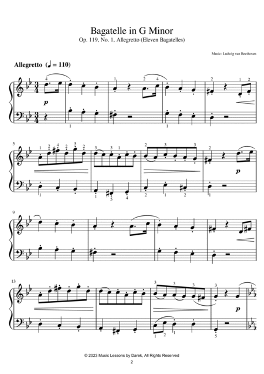 BEST OF BEETHOVEN (18 TUNES) - Sheet Music Collection [EASY PIANO] Easy Piano scores gallery preview page 2