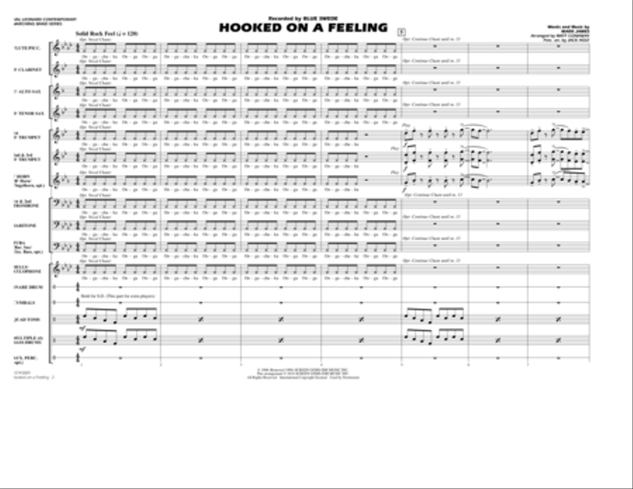 Hooked on a Feeling - Conductor Score (Full Score) Marching Band scores gallery preview page 2
