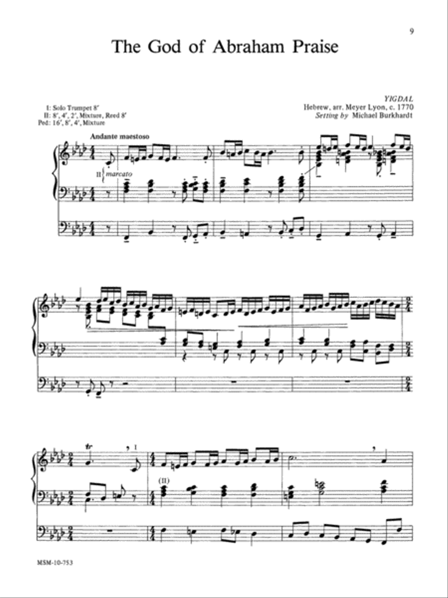 The God of Abraham Praise Organ scores gallery preview page 1