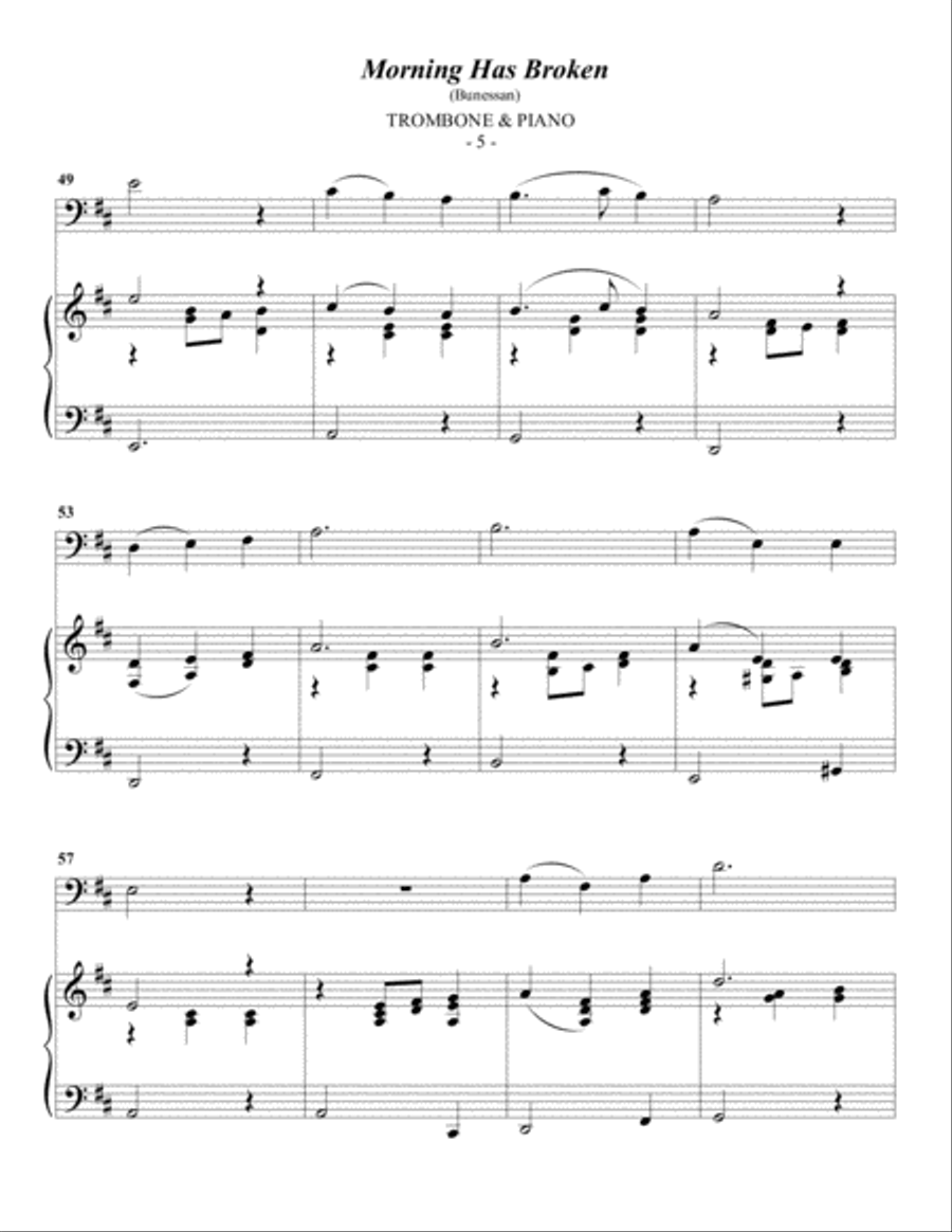 Morning Has Broken Easy Piano scores gallery preview page 5