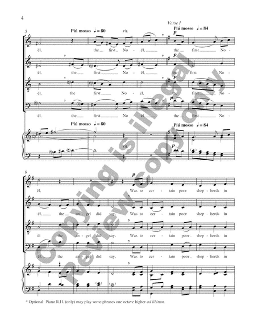 Carols of the Nativity: 5. The First Noel (Choral Score) image number null