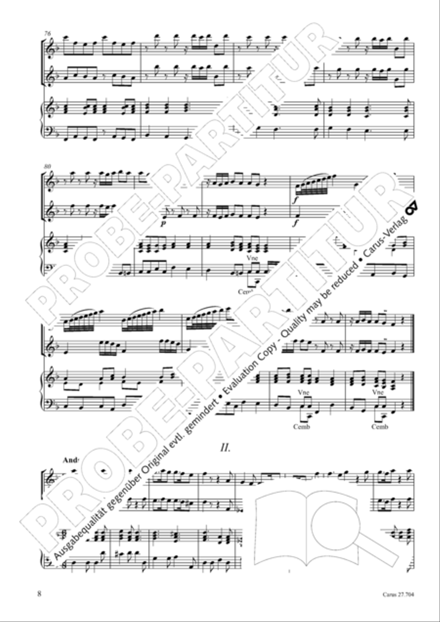 Concerto per il Clavi-Cembalo in F Violin scores gallery preview page 9