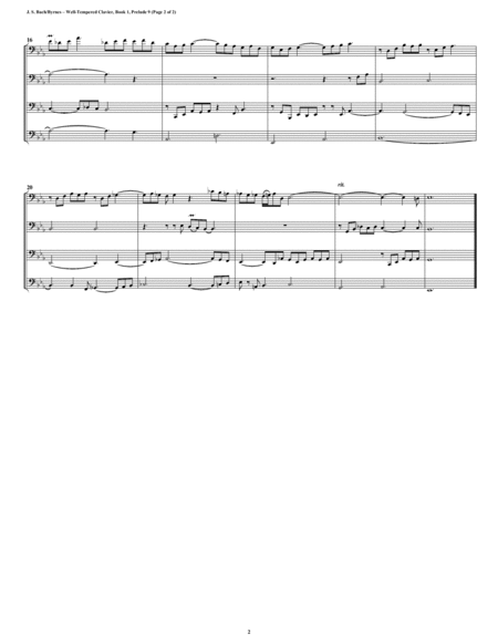 Prelude 09 from Well-Tempered Clavier, Book 1 (Bassoon Quartet) image number null