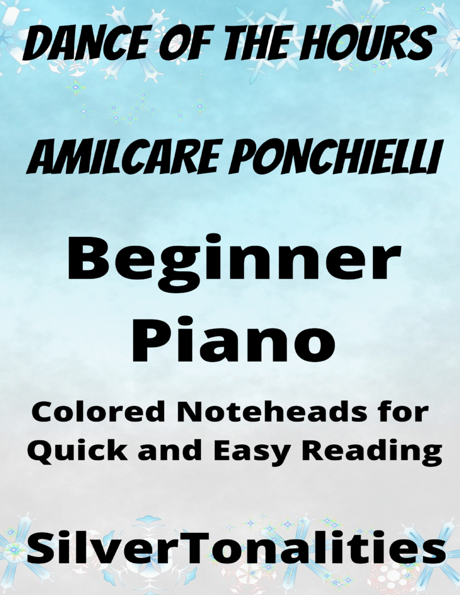 Dance of the Hours Beginner Piano Sheet Music with Colored Notation