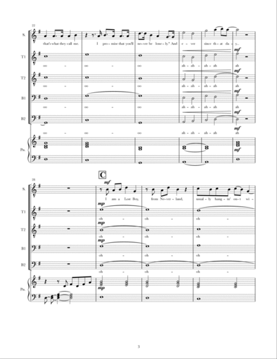 Lost Boy TTBB scores gallery preview page 3