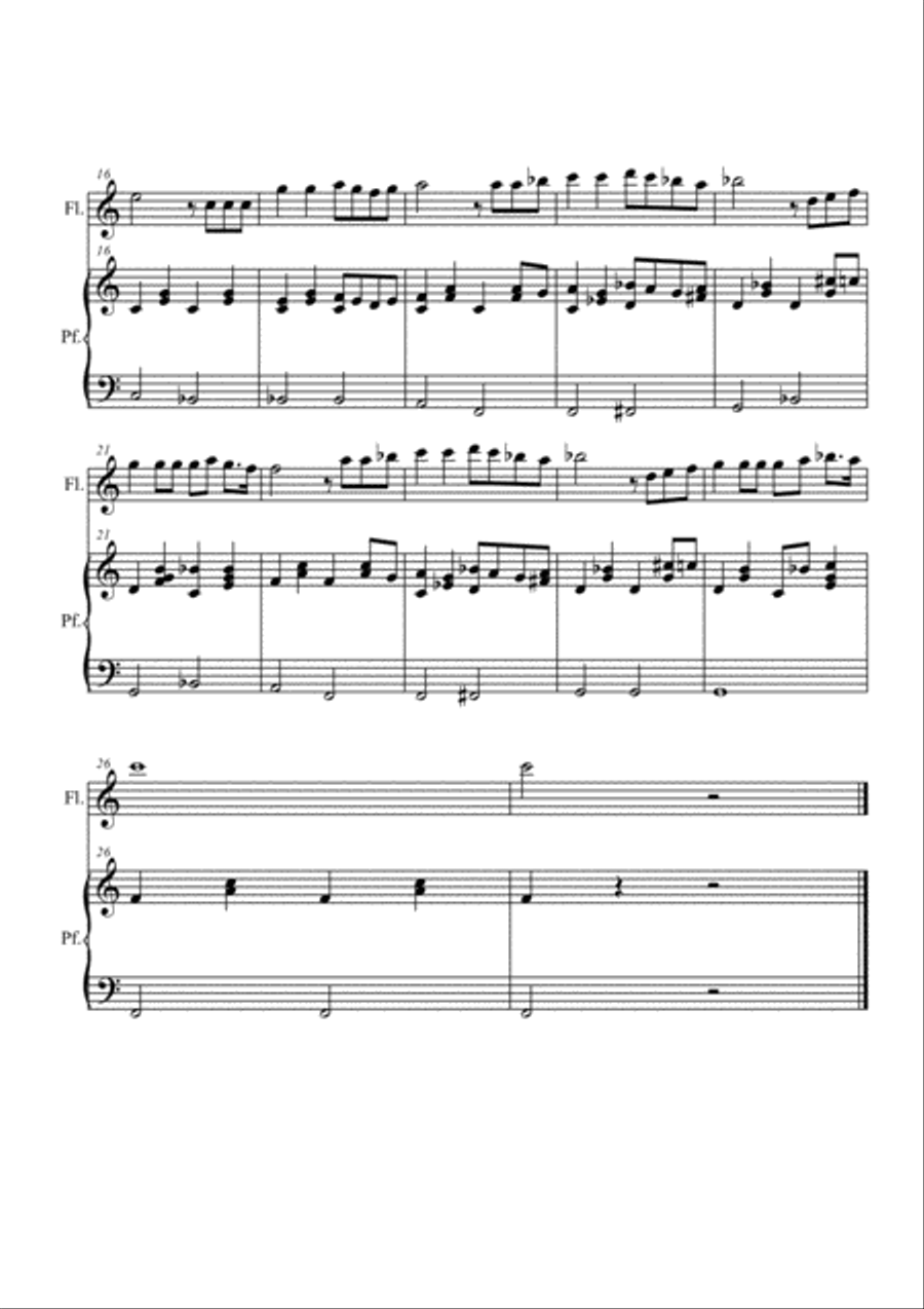 Ma se ghe pensu. Flute and piano Flute Solo scores gallery preview page 2