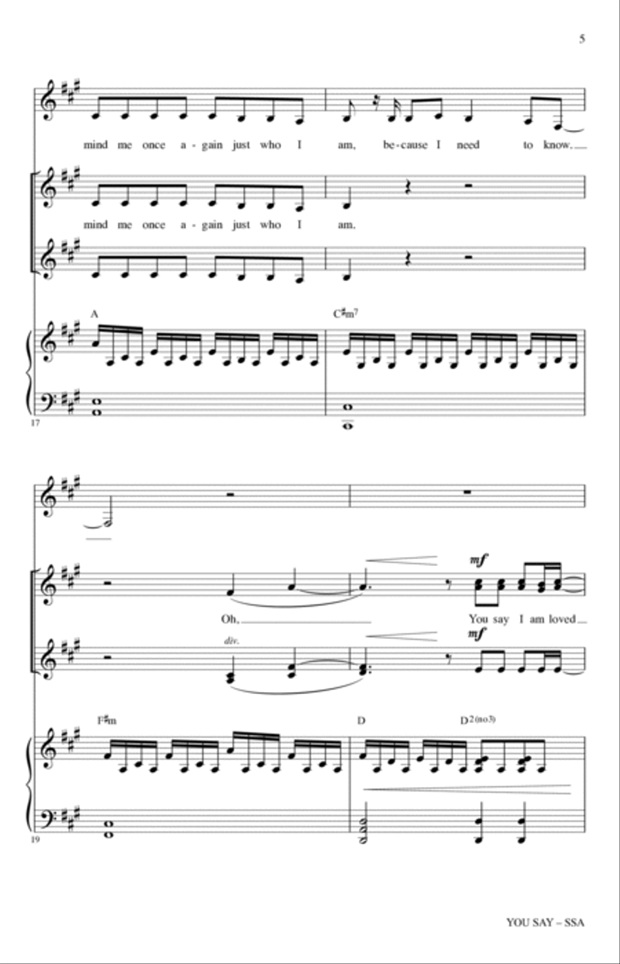 You Say (arr. Heather Sorenson) SSA scores gallery preview page 4