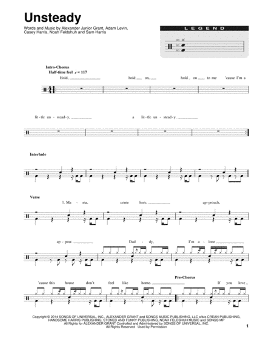 Unsteady Drum Set scores gallery preview page 1