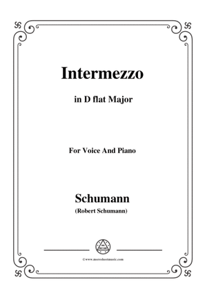 Book cover for Schumann-Intermezzo,in D flat Major,for Voice and Piano