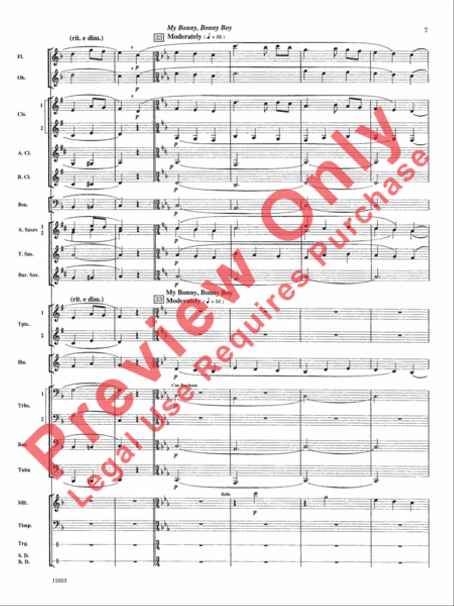English Folk-Song Fantasy Concert Band scores gallery preview page 8